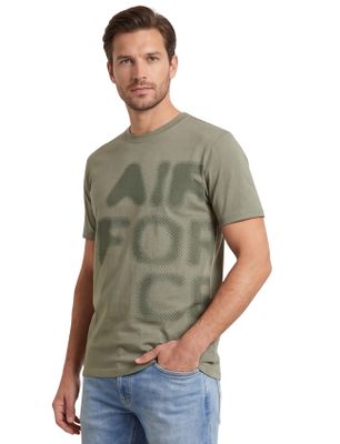 Airforce Airforce T-shirt groen korte mouw met print ronde hals