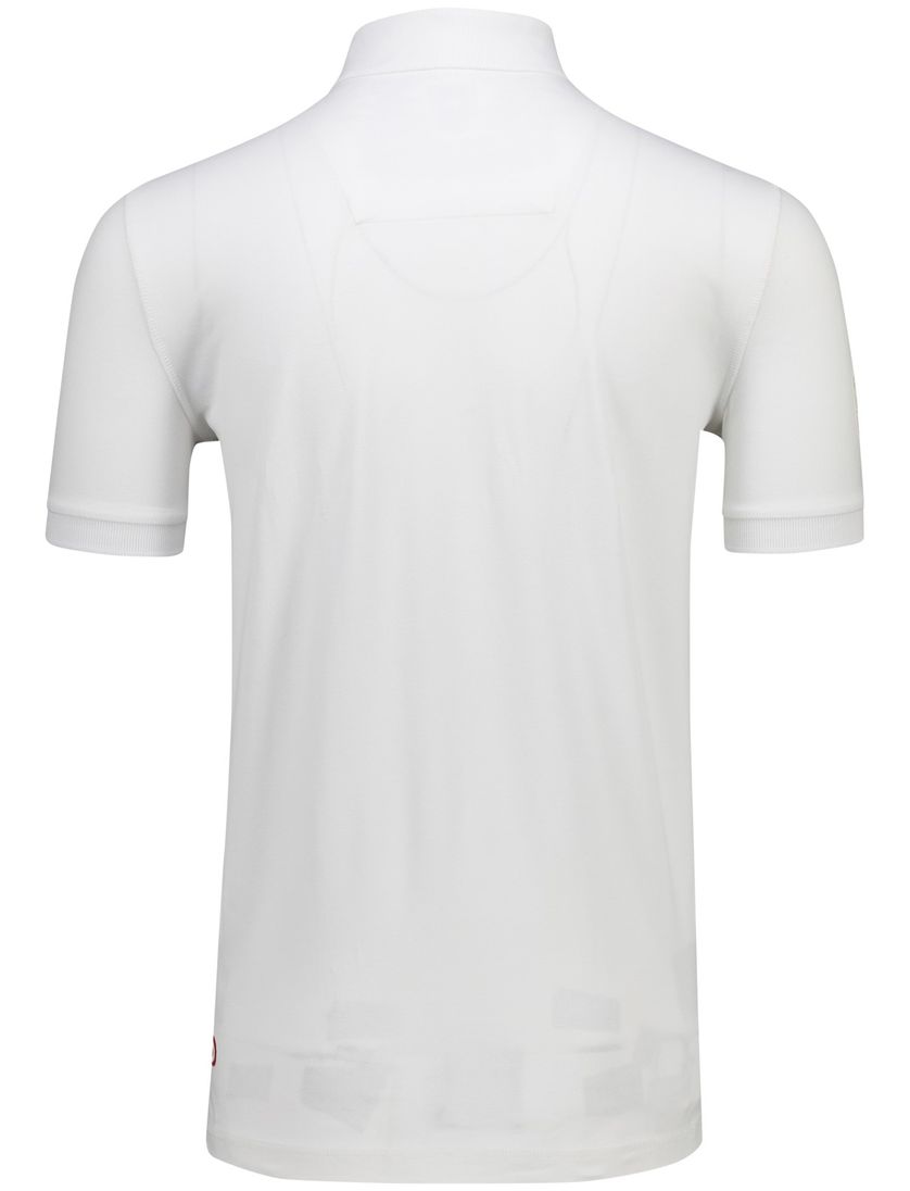 Aeronautica Militare regular fit polo wit korte mouw