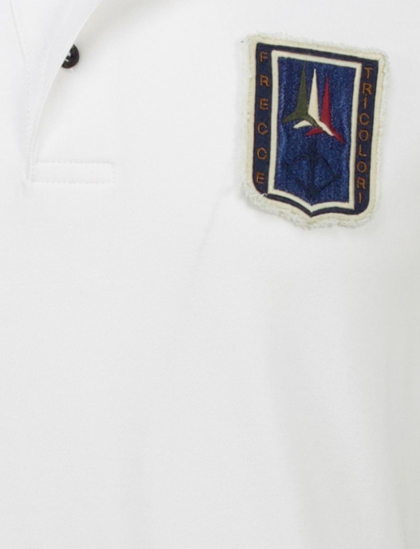 Aeronautica Militare regular fit polo wit korte mouw