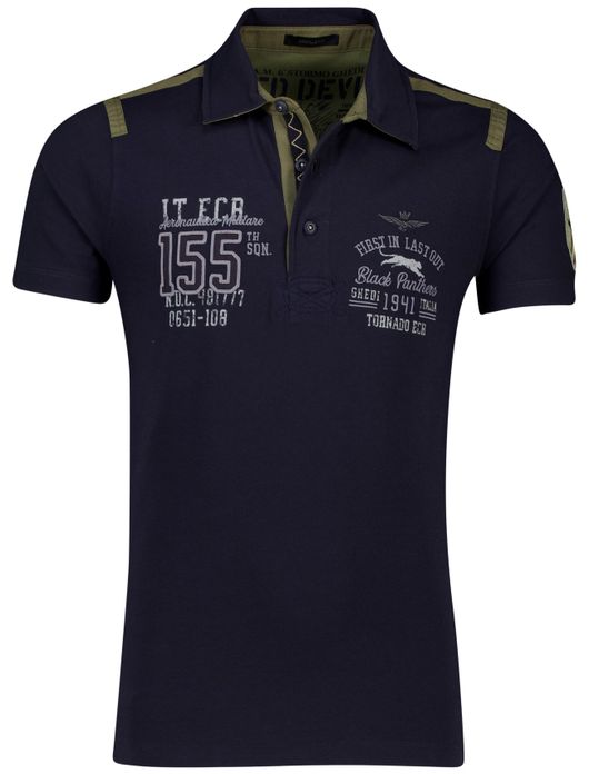 Aeronautica Militare polo donkerblauw katoen