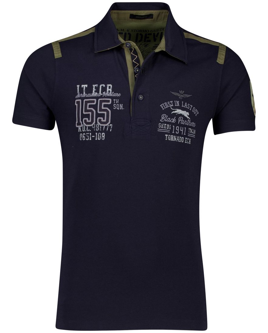 Aeronautica Militare polo donkerblauw katoen