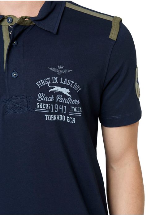 Aeronautica Militare polo donkerblauw katoen