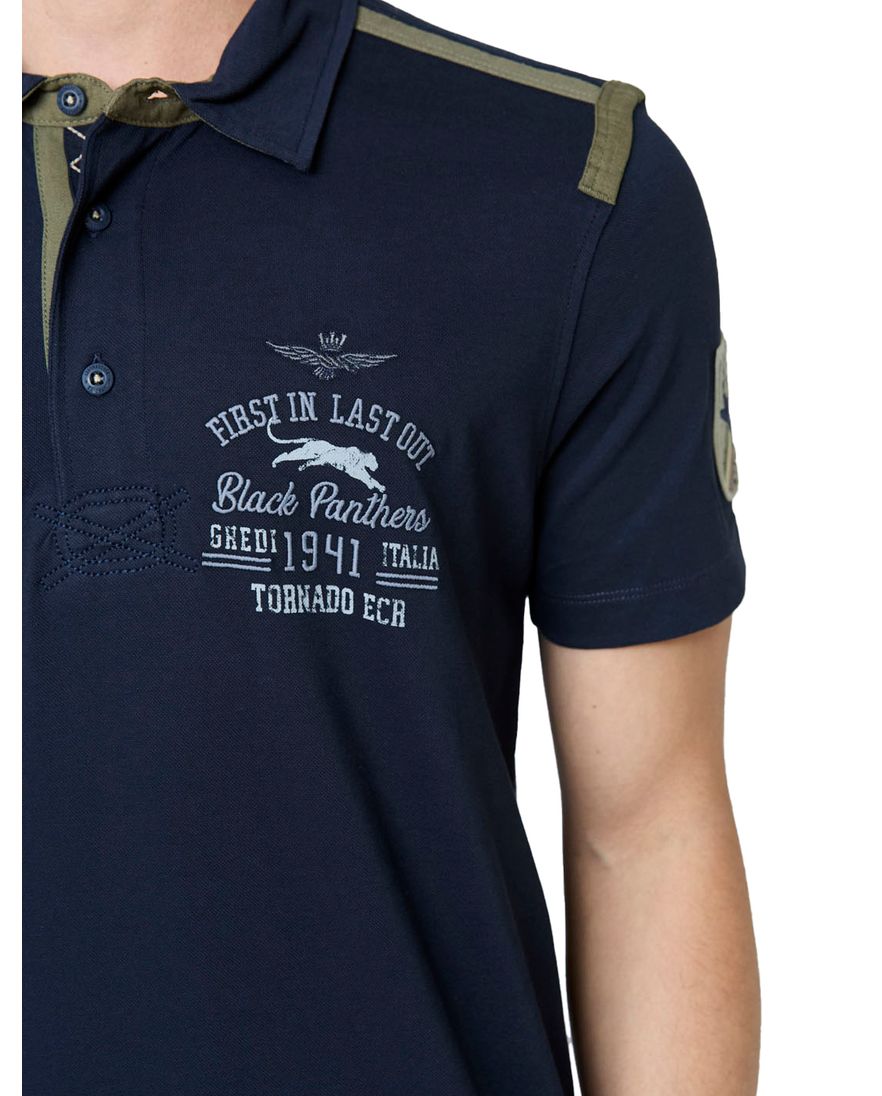 Aeronautica Militare polo donkerblauw katoen