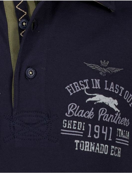 Aeronautica Militare polo donkerblauw katoen