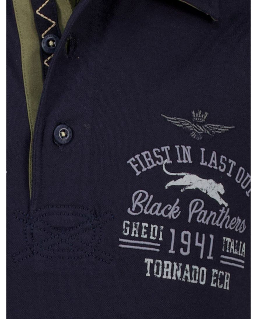 Aeronautica Militare polo donkerblauw katoen