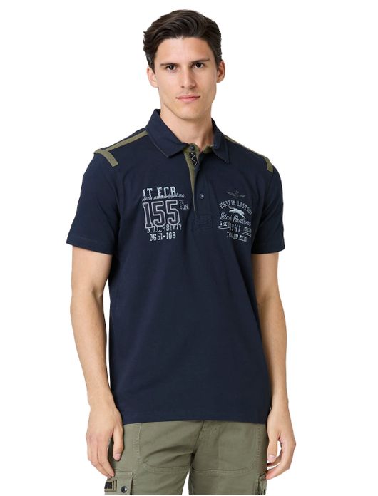 Aeronautica Militare polo donkerblauw katoen