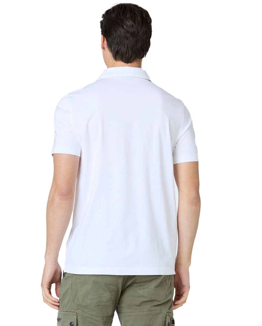 Aeronautica Militare polo wit effen Regular Fit met logo