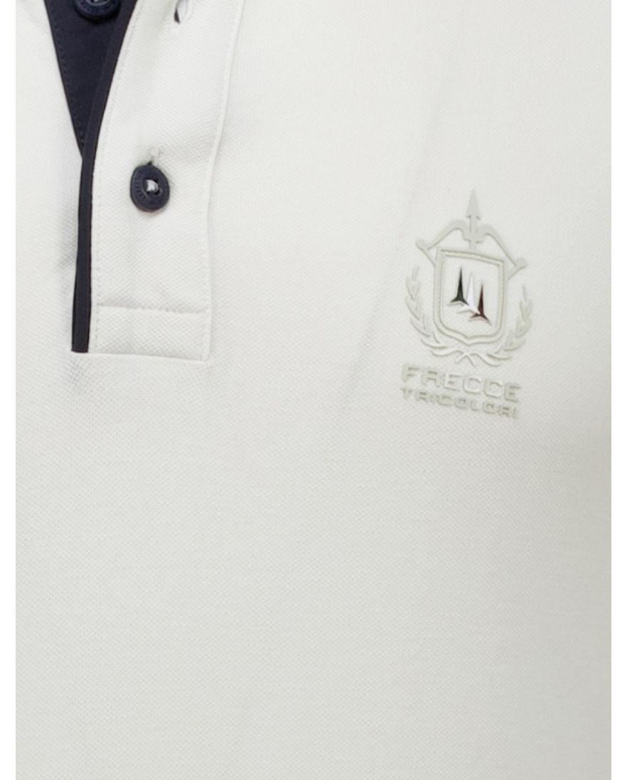 Aeronautica Militare polo wit effen korte mouw katoen