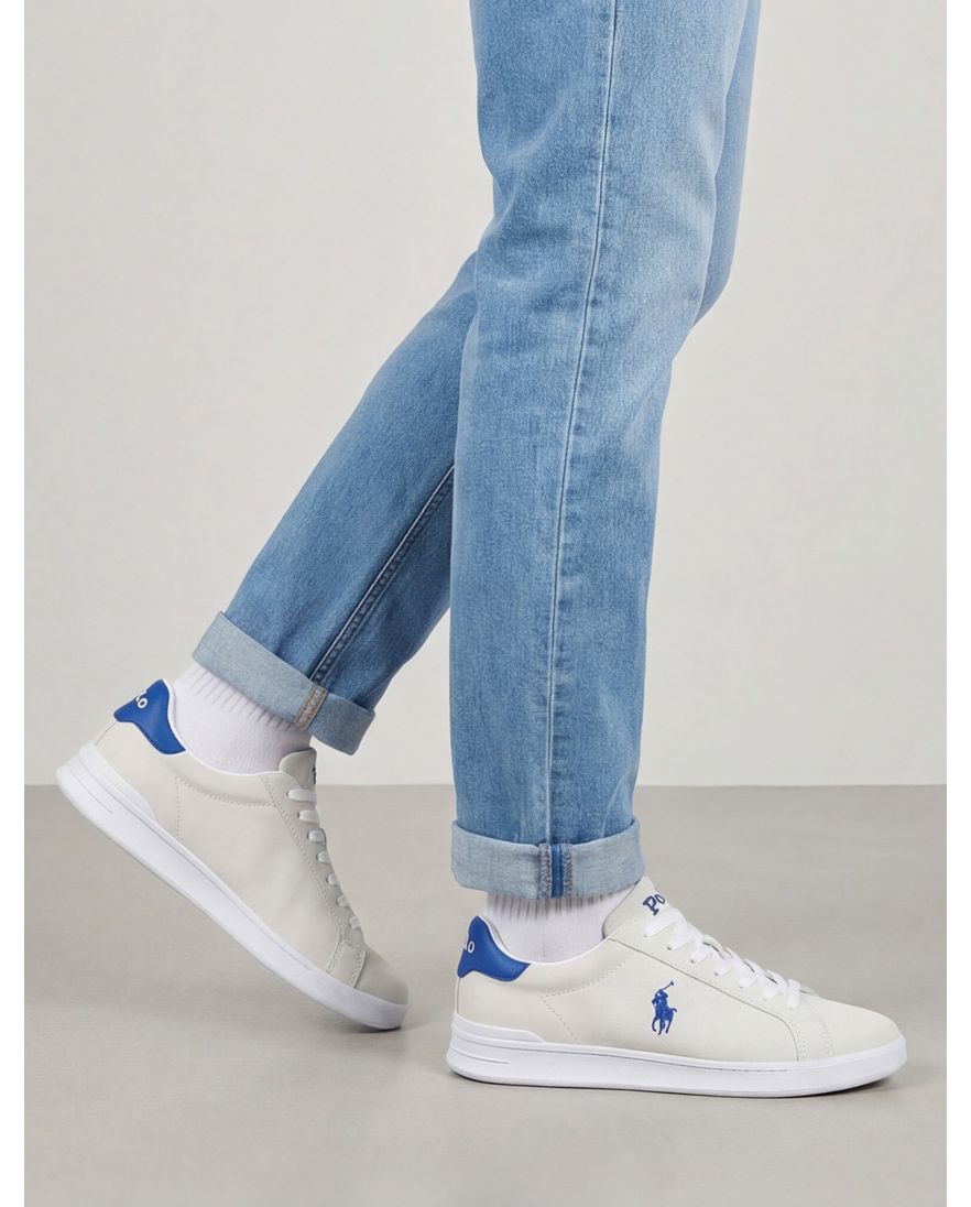 Polo Ralph Lauren sneakers wit met donkerblauw laag
