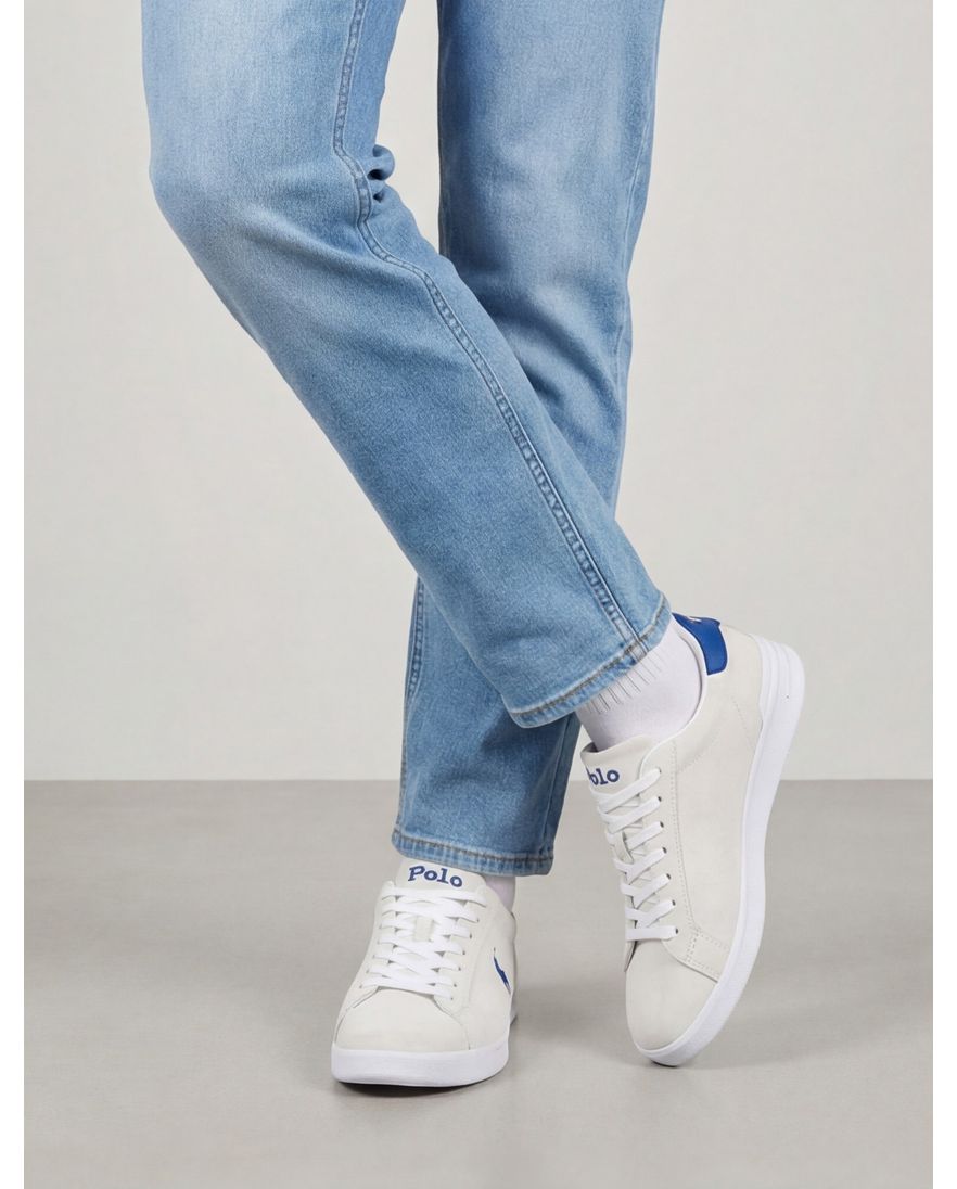 Polo Ralph Lauren sneakers wit met donkerblauw laag