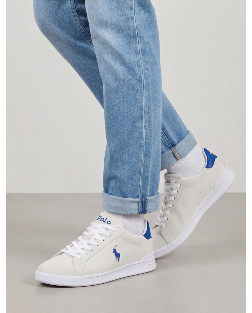 Polo Ralph Lauren sneakers wit met donkerblauw laag