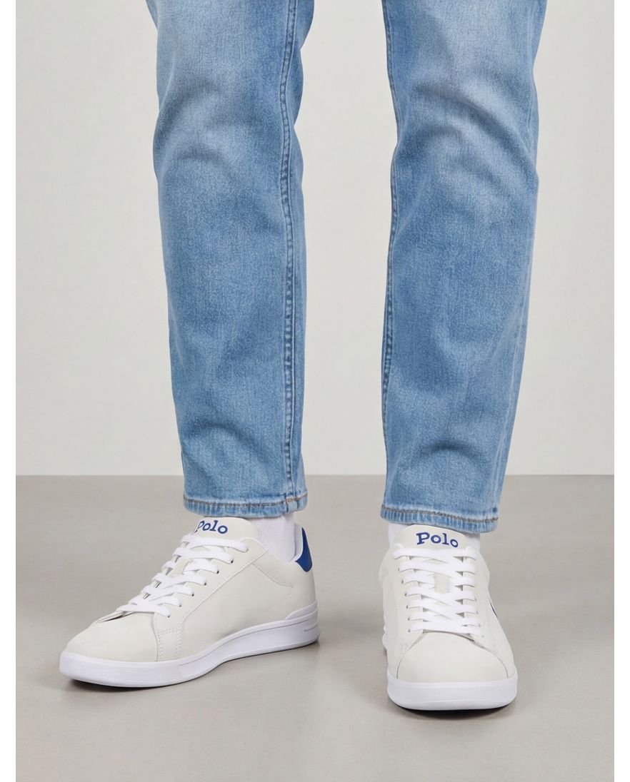 Polo Ralph Lauren sneakers wit met donkerblauw laag