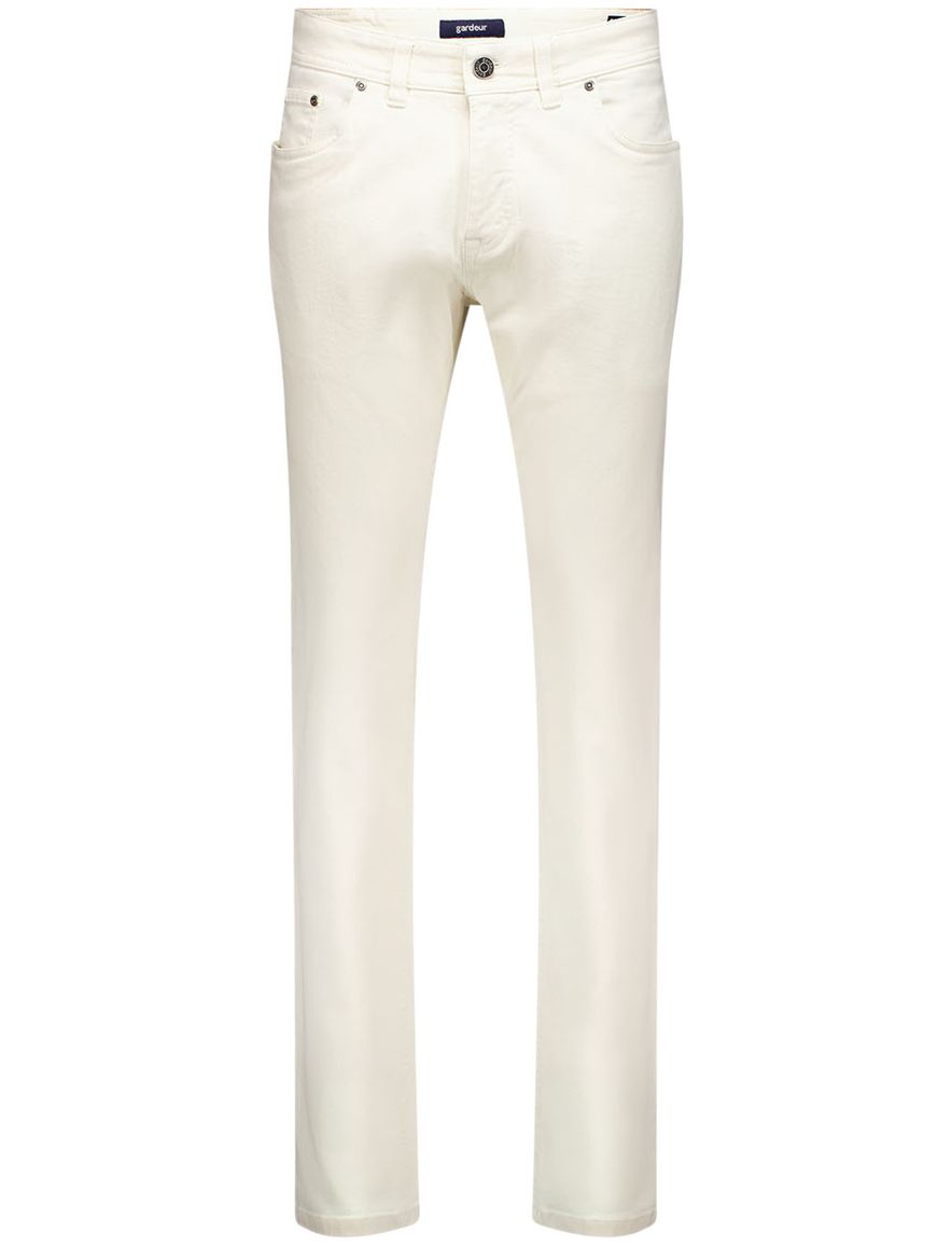Gardeur Pantalon 5-p creme effen katoen
