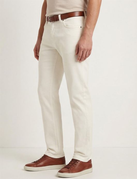 Gardeur Pantalon 5-p creme effen katoen