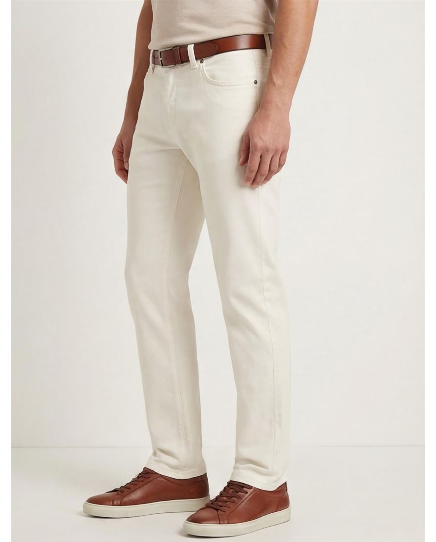 Gardeur Pantalon 5-p creme effen katoen