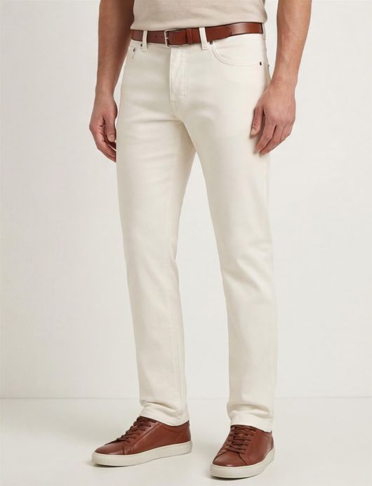 Gardeur Pantalon 5-p creme effen katoen