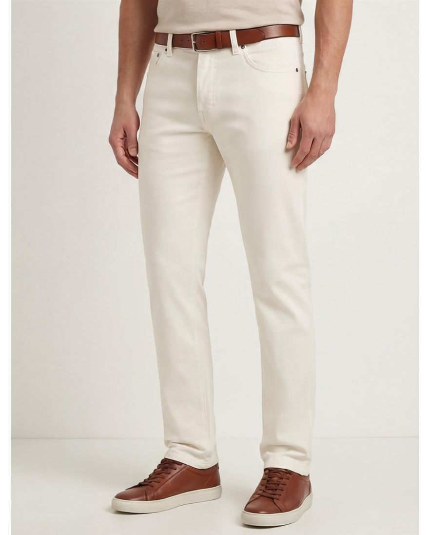 Gardeur Pantalon 5-p creme effen katoen