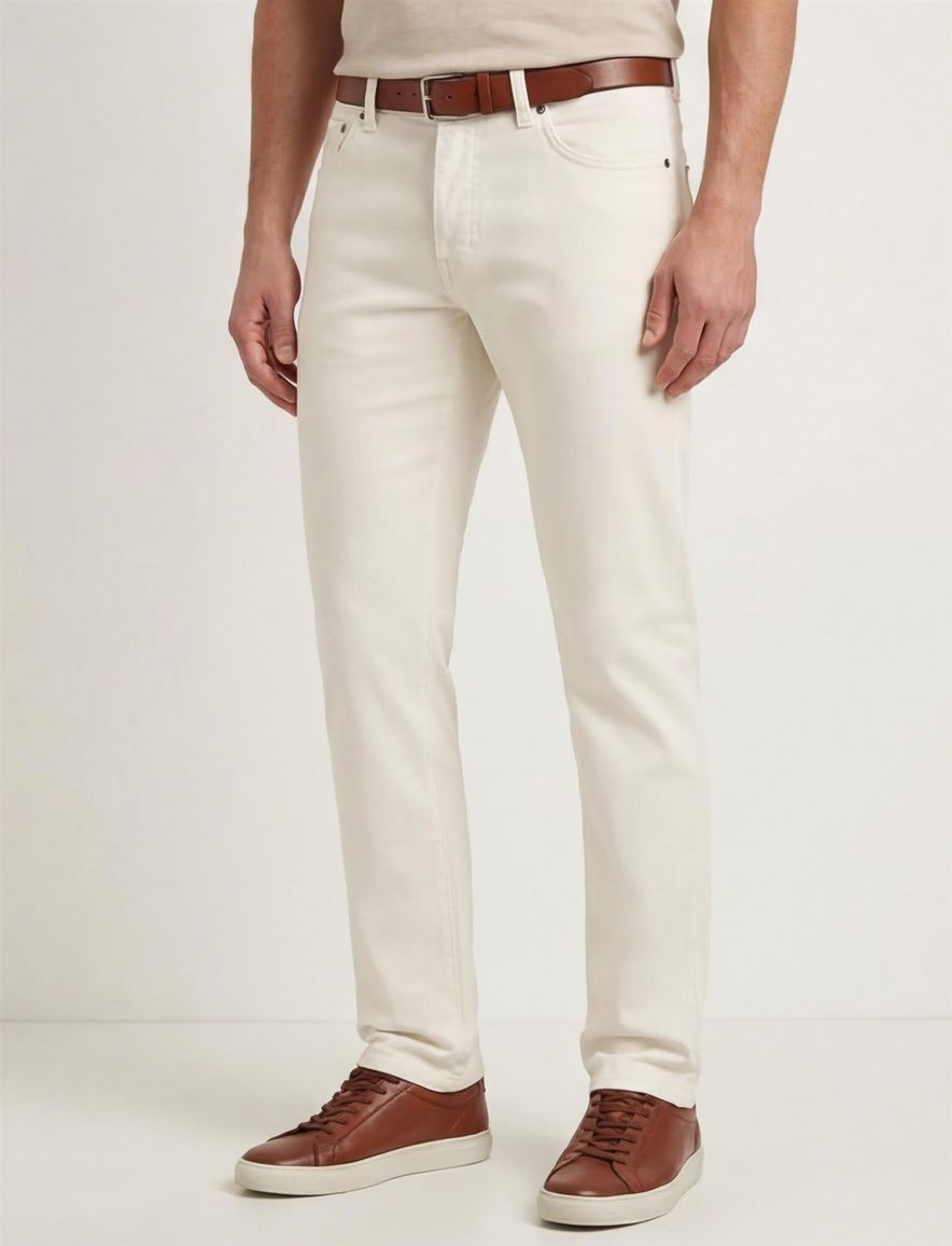 Gardeur Pantalon 5-p creme effen katoen