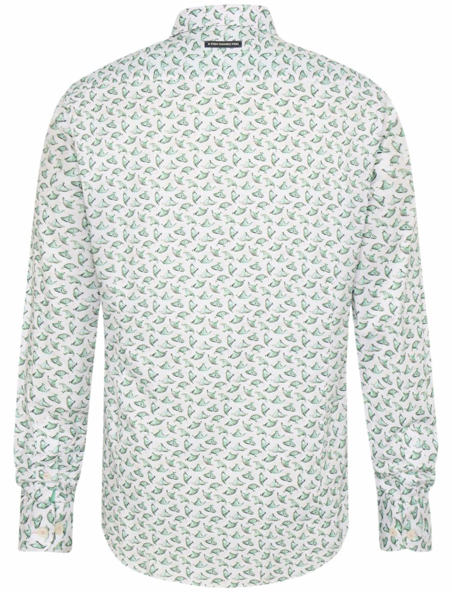 casual overhemd groen A Fish Named Fred