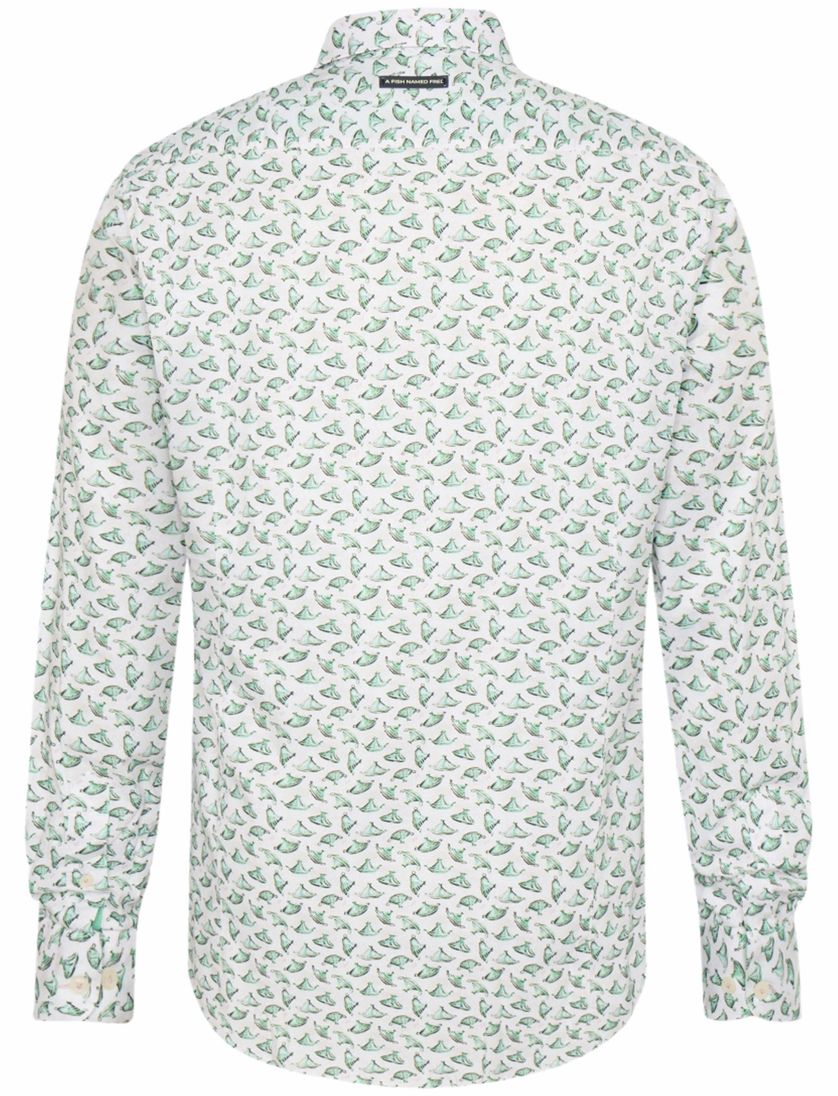 lichtgroen geprint A Fish Named Fred 'tajine' overhemd