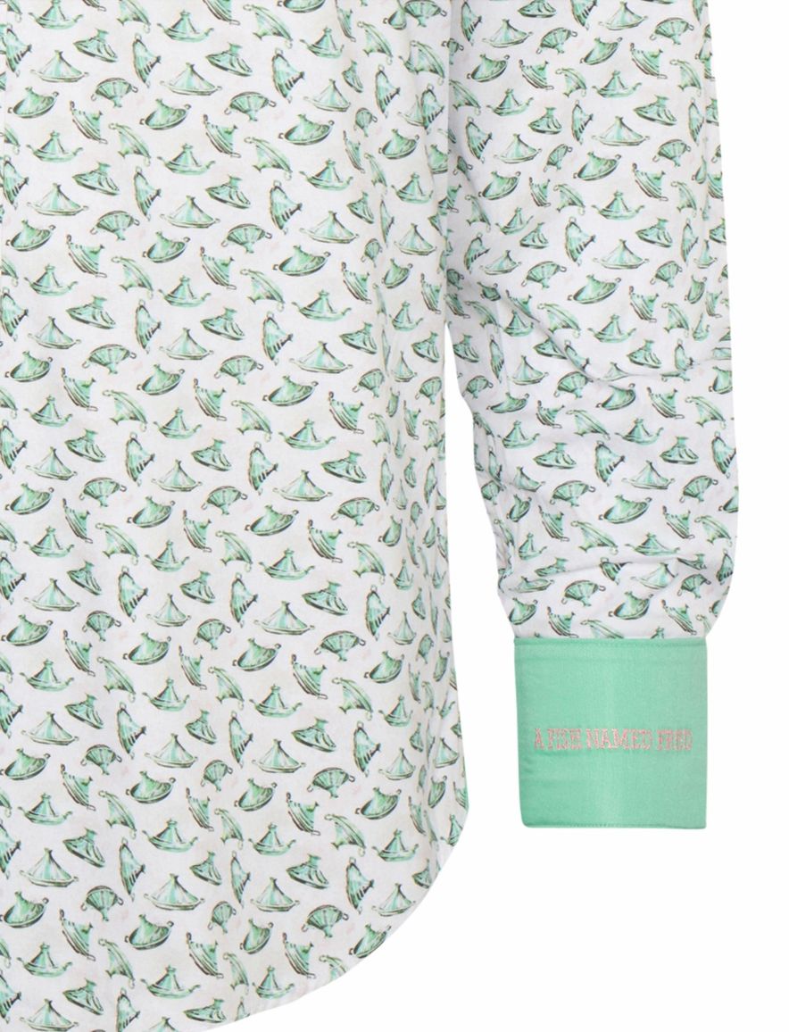 casual overhemd groen A Fish Named Fred