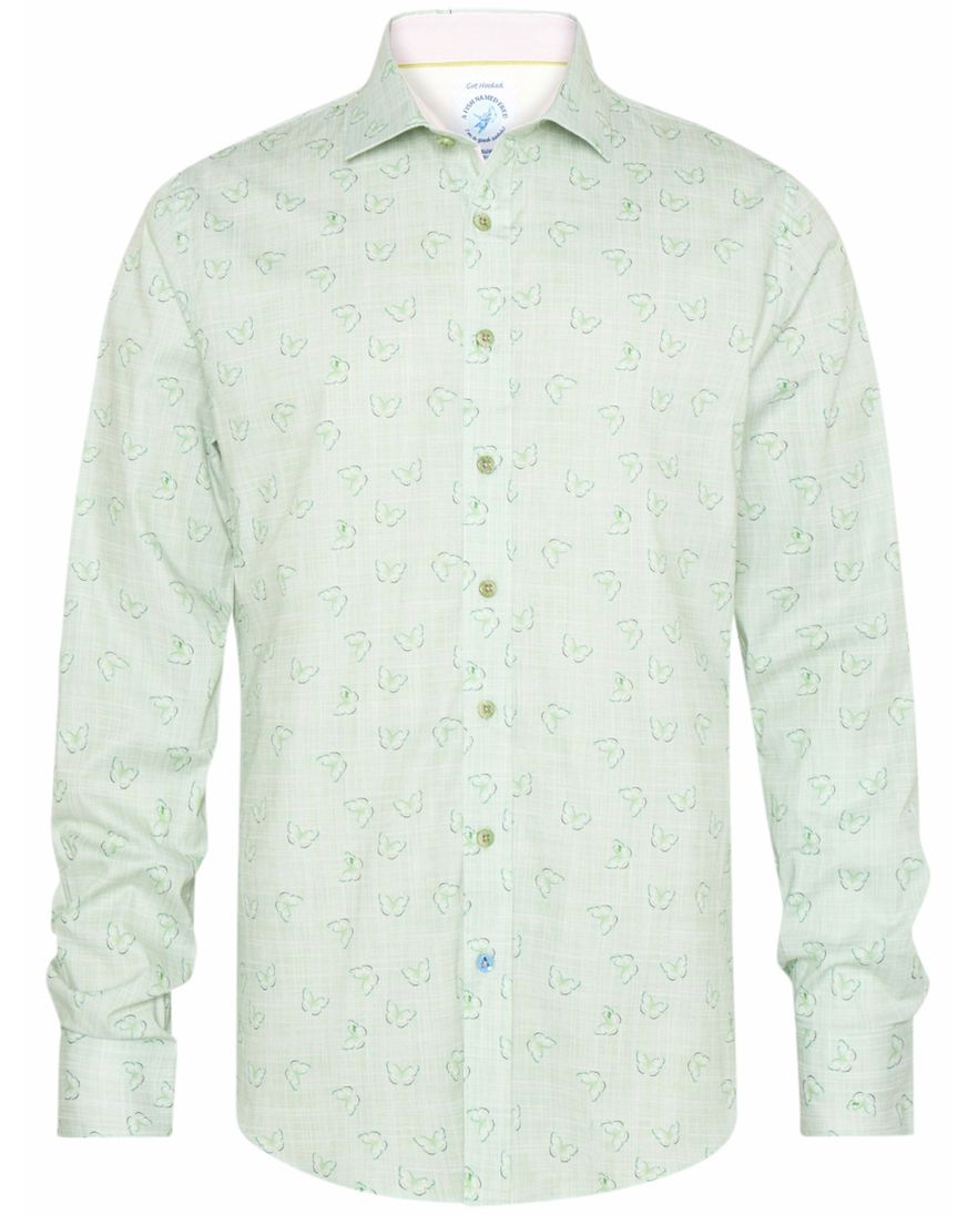A Fish Named Fred 'butterfly' overhemd groen vlinder print