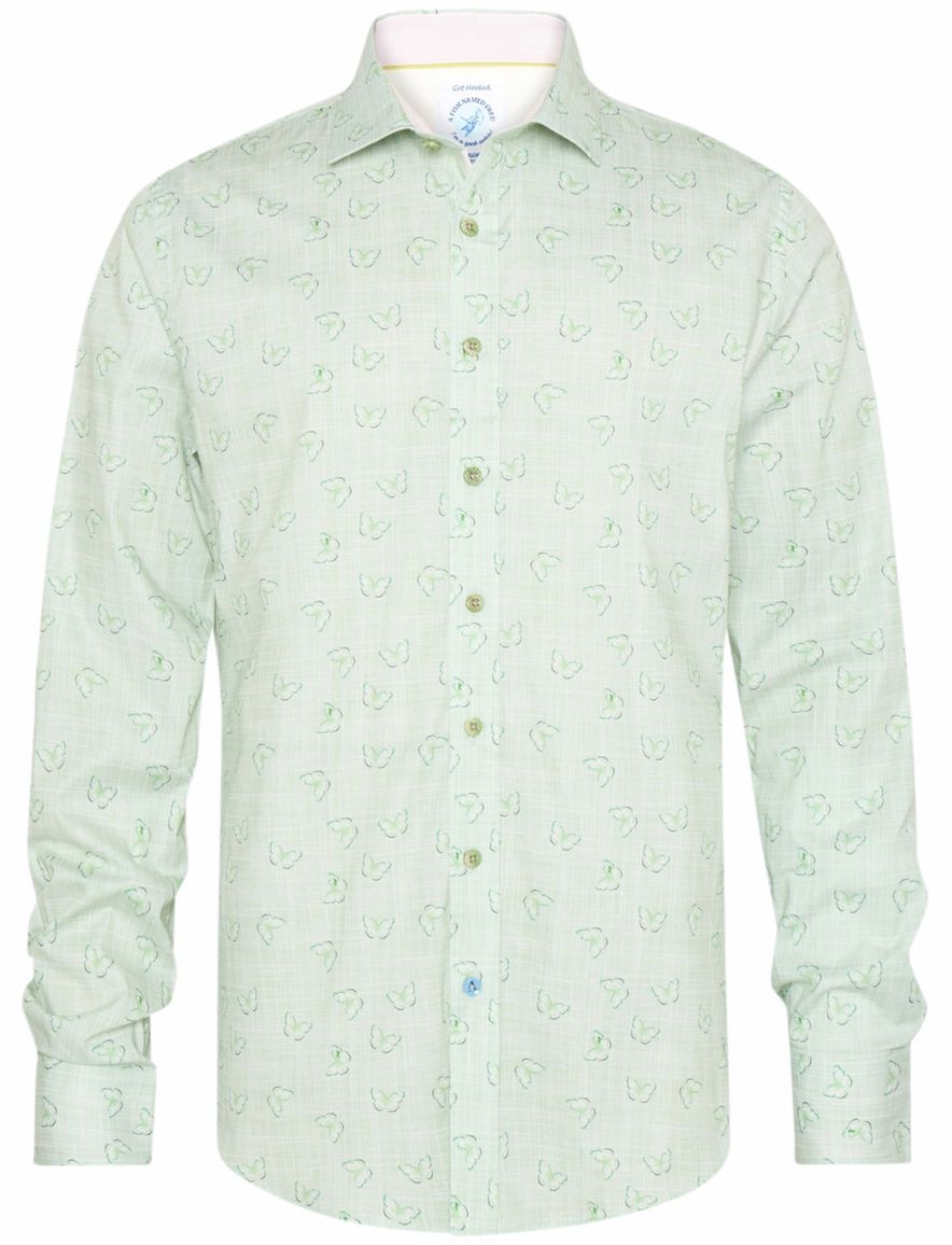 casual overhemd groen A Fish Named Fred