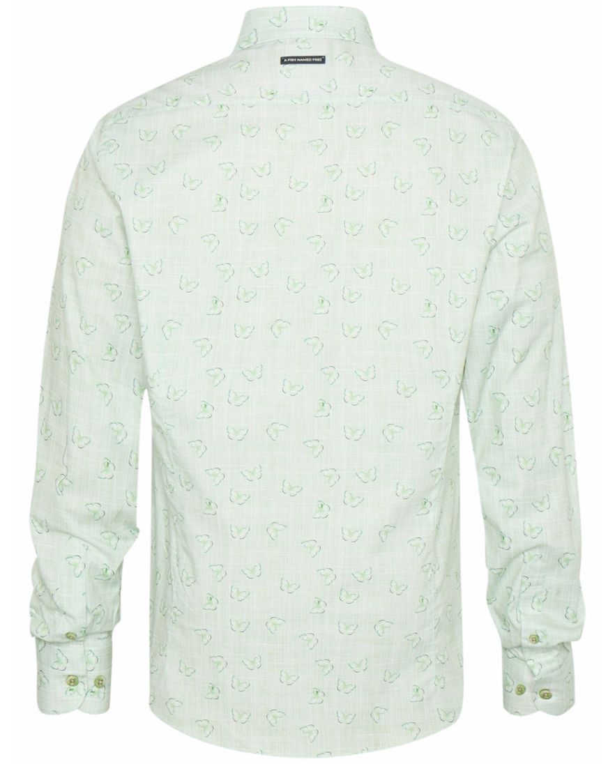 A Fish Named Fred 'butterfly' overhemd groen vlinder print