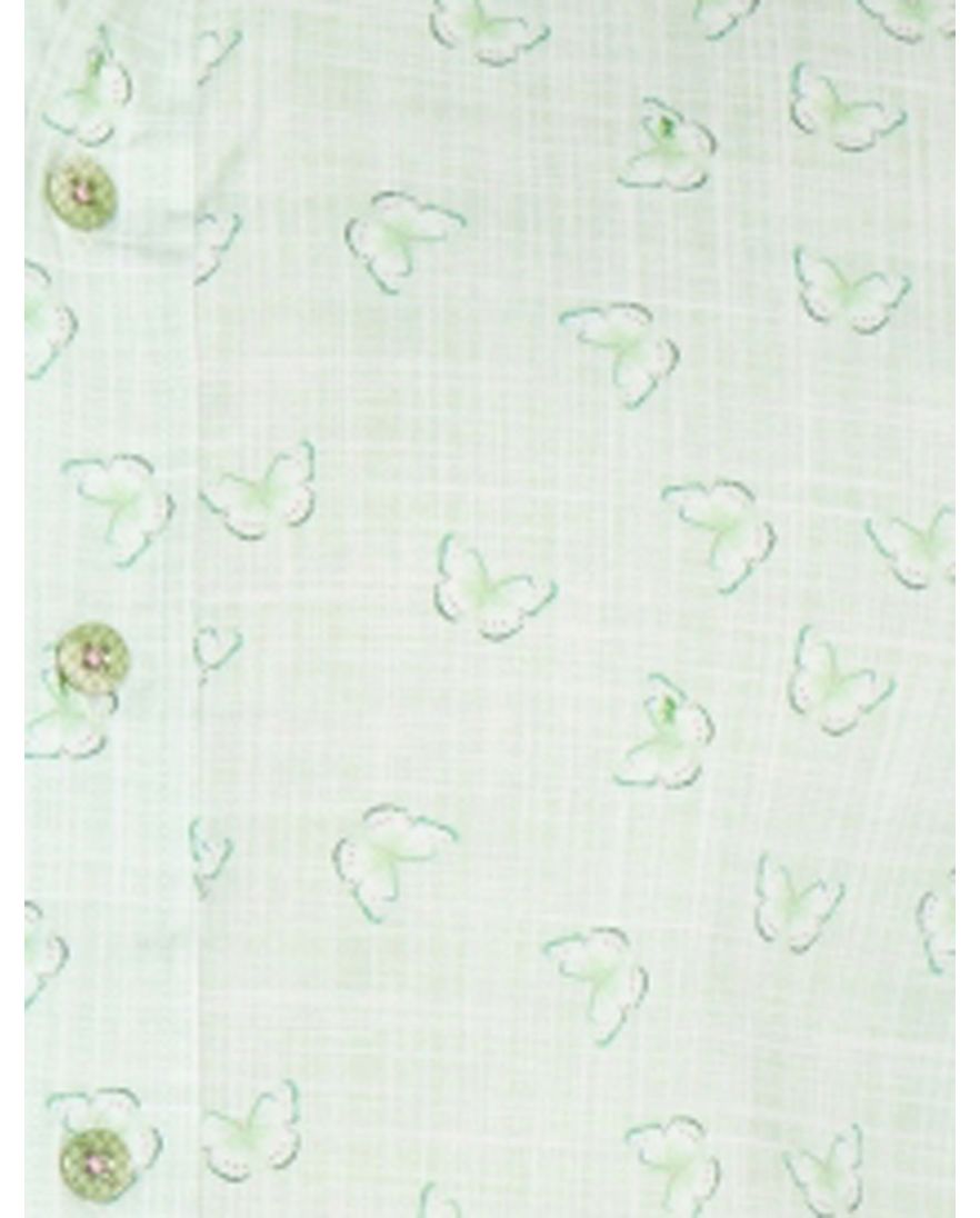 A Fish Named Fred 'butterfly' overhemd groen vlinder print