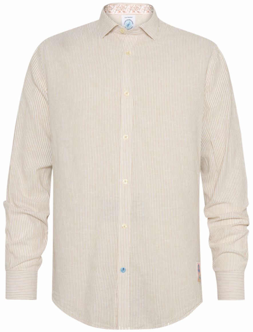 casual overhemd beige A Fish Named Fred