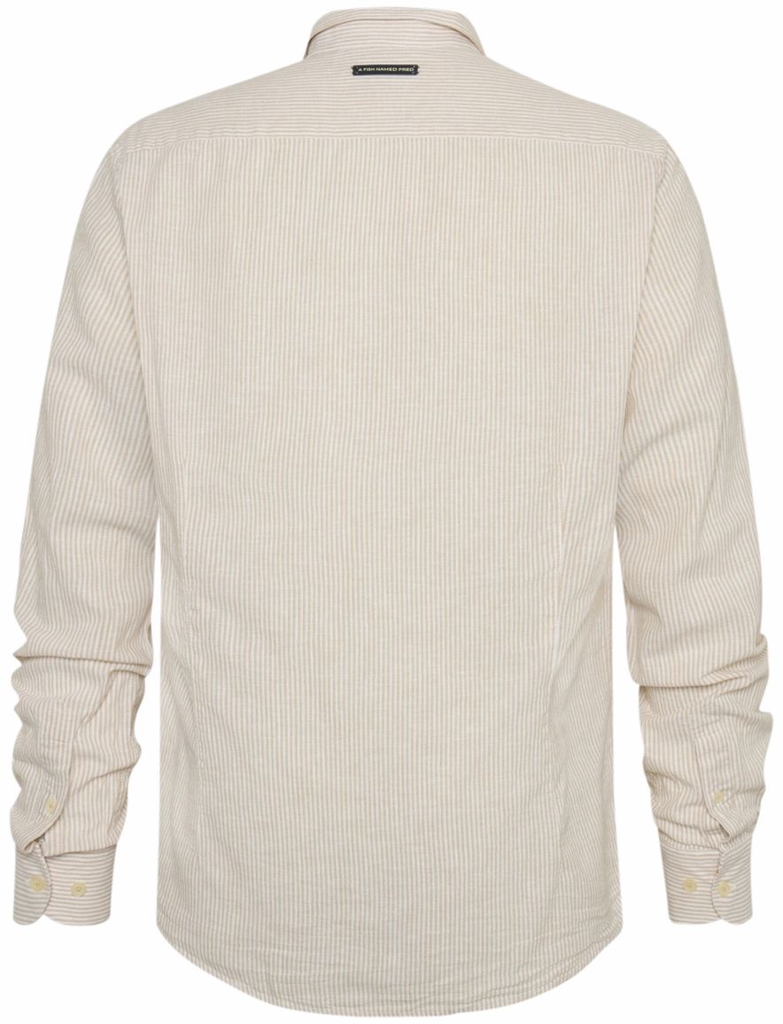 casual overhemd beige A Fish Named Fred