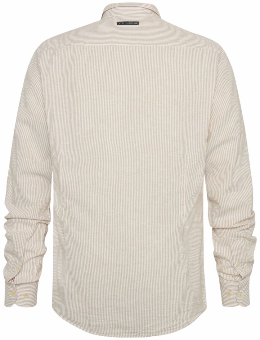 zand streep A Fish Named Fred 'stripe linen' overhemd