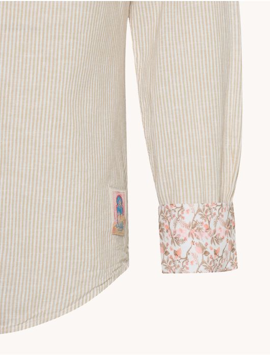 casual overhemd beige A Fish Named Fred