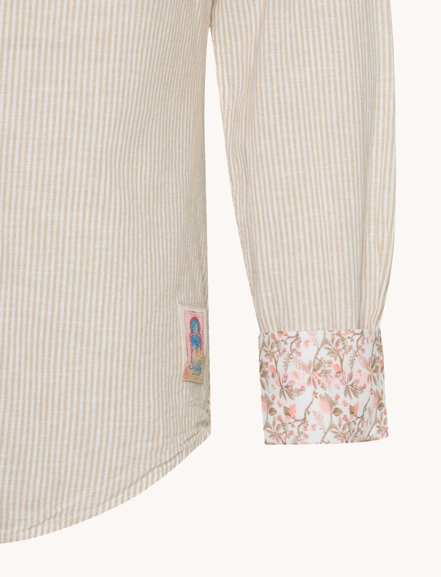 casual overhemd beige A Fish Named Fred