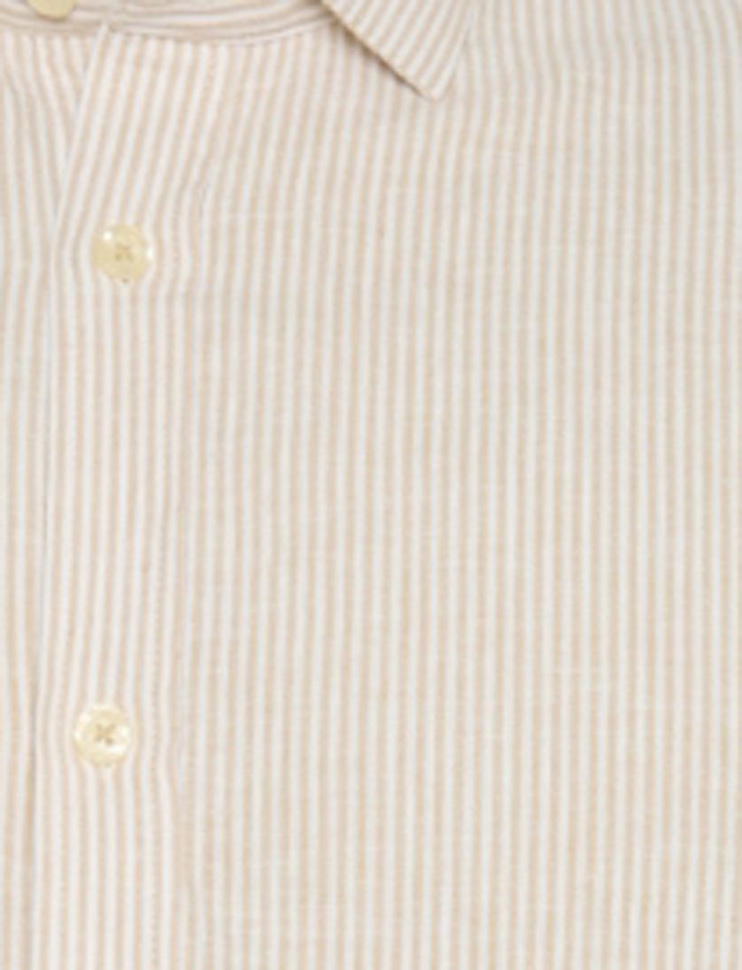 zand streep A Fish Named Fred 'stripe linen' overhemd