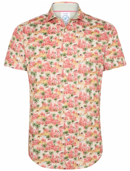 casual overhemd korte mouw roze A Fish Named Fred