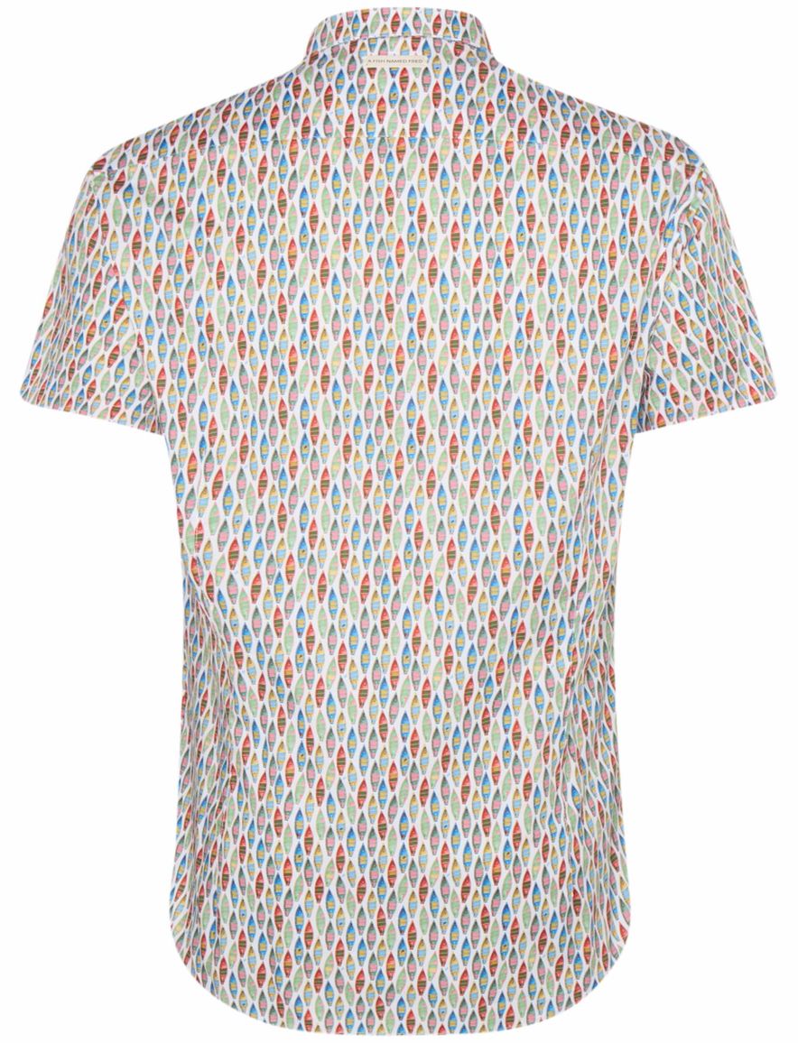 A Fish Named Fred 'boat' overhemd korte mouw multi color groen