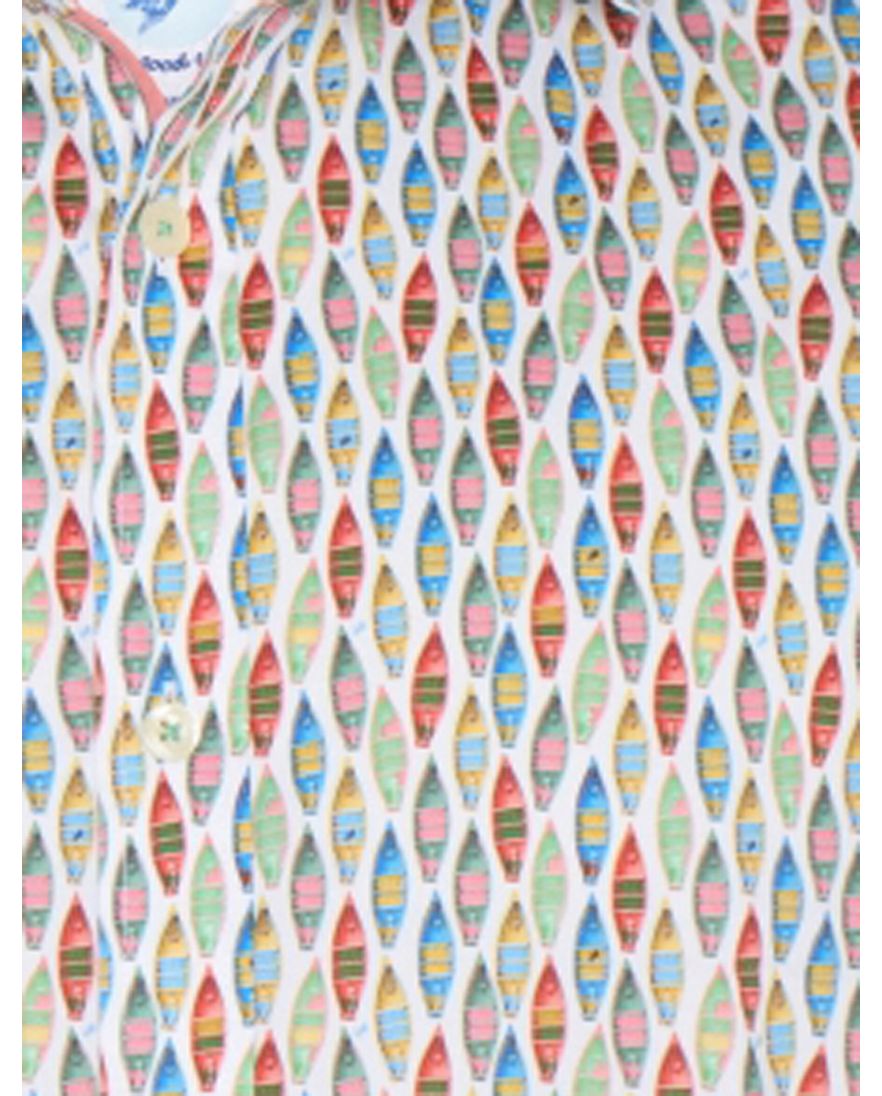 A Fish Named Fred 'boat' overhemd korte mouw multi color groen