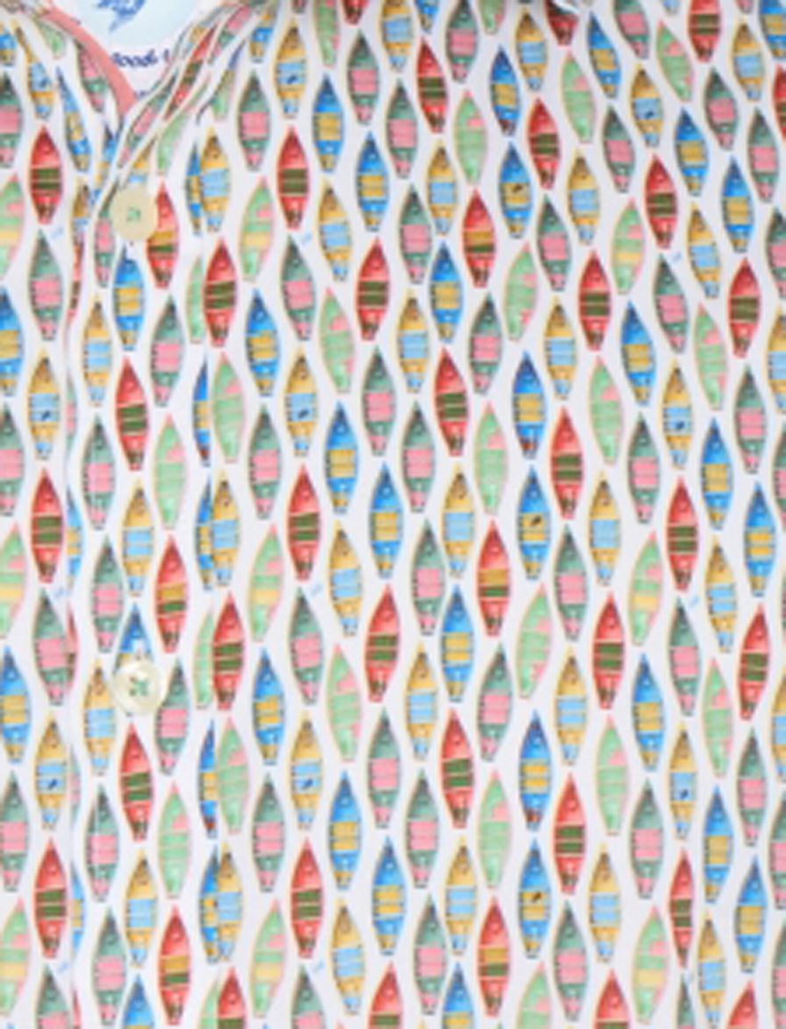 A Fish Named Fred 'boat' overhemd korte mouw multi color groen