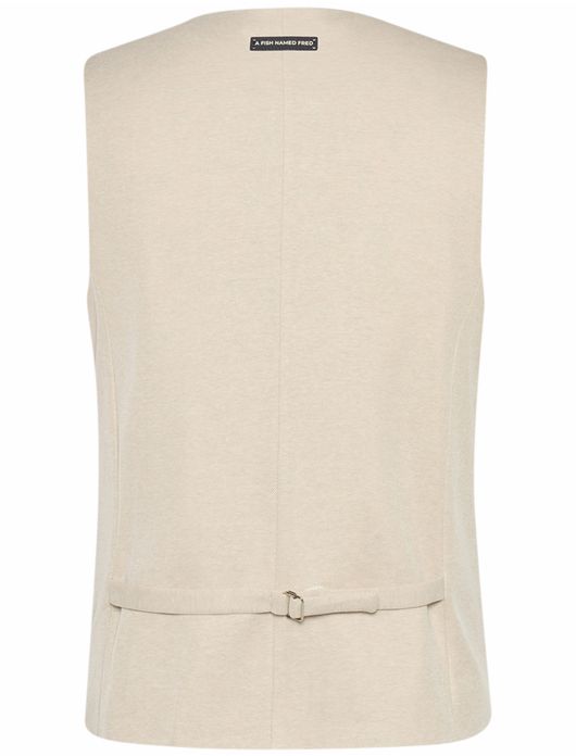 A Fish Named Fred gilet beige effen