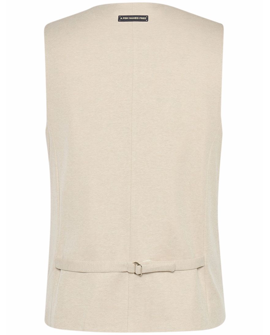 A Fish Named Fred gilet beige effen