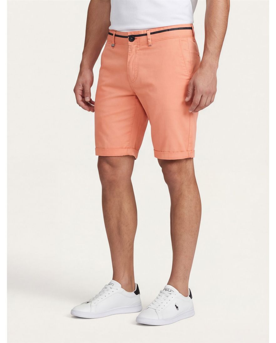 A Fish Named Fred bermuda oranje effen katoen