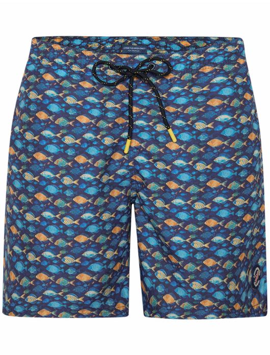 A Fish Named Fred zwemshort donkerblauw vissen