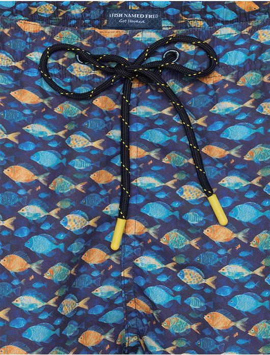 A Fish Named Fred zwemshort donkerblauw vissen