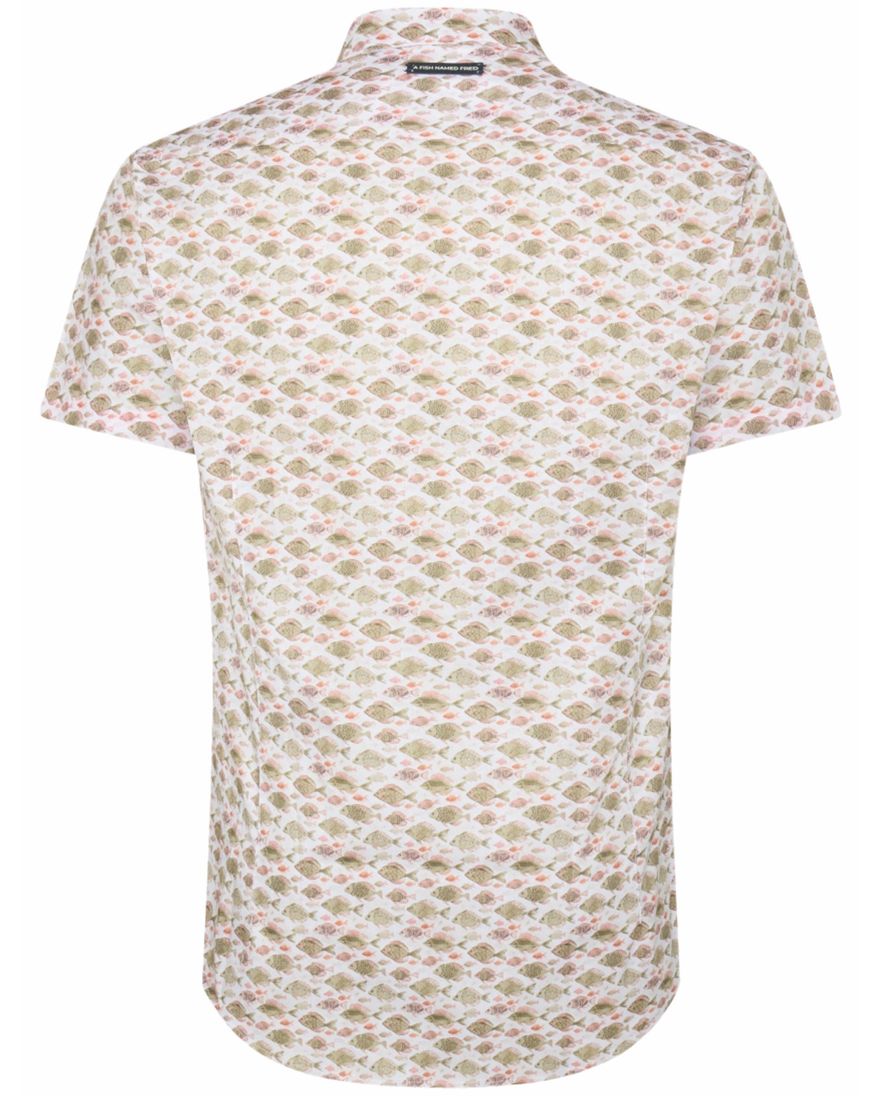 A Fish Named Fred 'fish' overhemd korte mouw zand vissen print