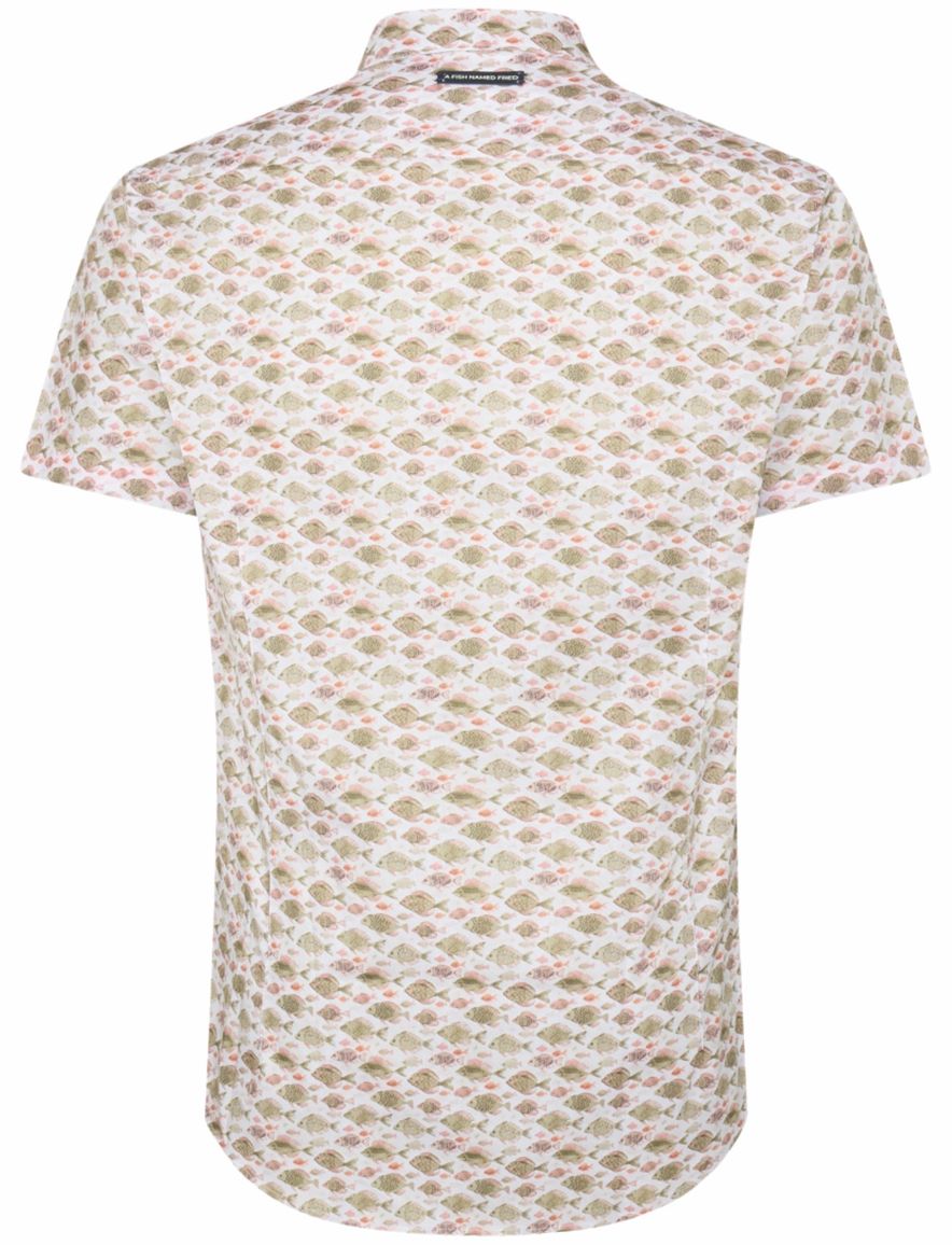 casual overhemd korte mouw beige A Fish Named Fred