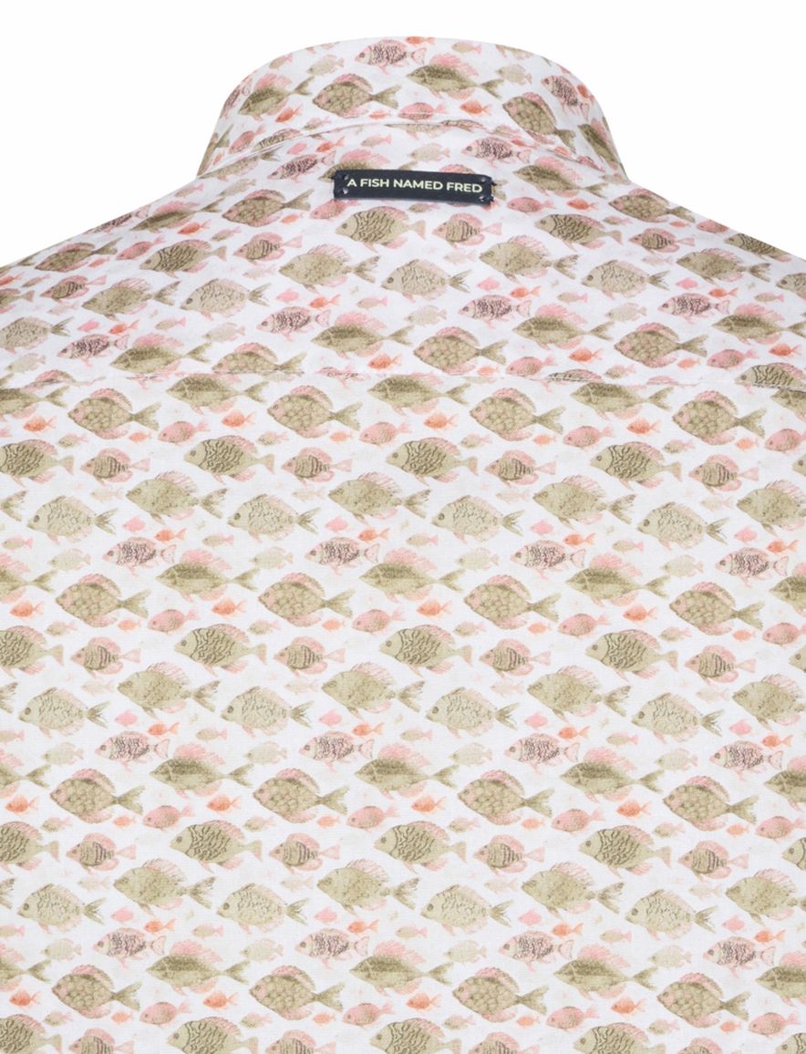 casual overhemd korte mouw beige A Fish Named Fred