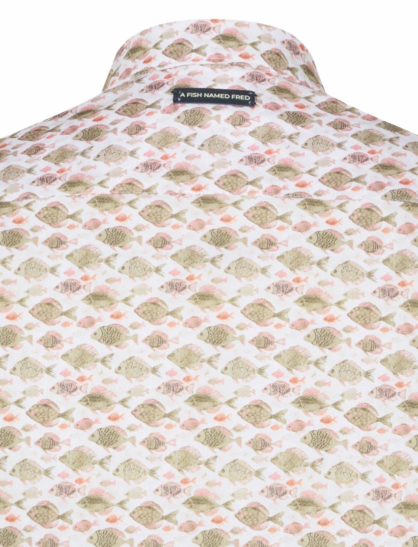 zand vissen print A Fish Named Fred 'fish' overhemd korte mouw