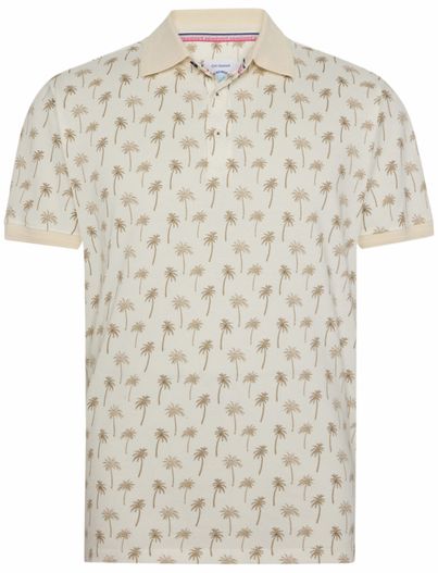 A Fish Named Fred A Fish Named Fred poloshirt korte mouw beige palmbomen