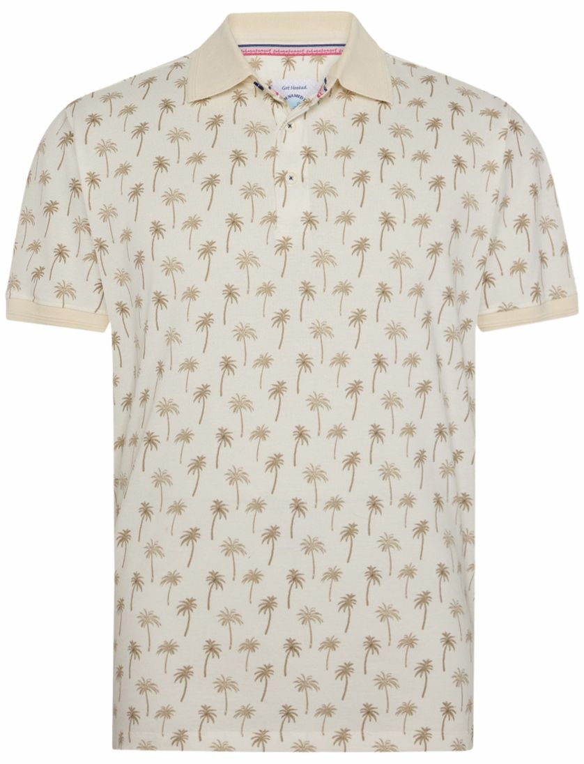 poloshirt korte mouw A Fish Named Fred beige geprint